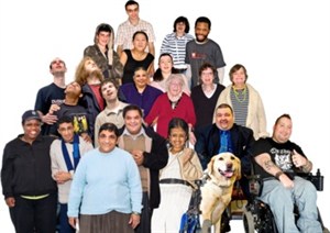 Photograph of happy learning disability service users